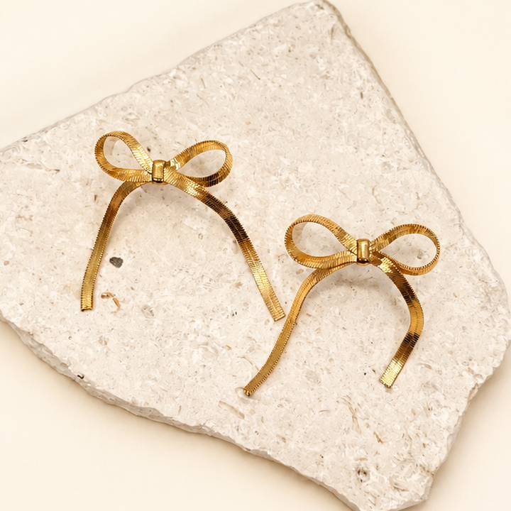 Accessories, Earrings - FESTIVAL BOW SNAKE CHAIN EARRINGS | 40E293 - - Cultured Cloths Apparel