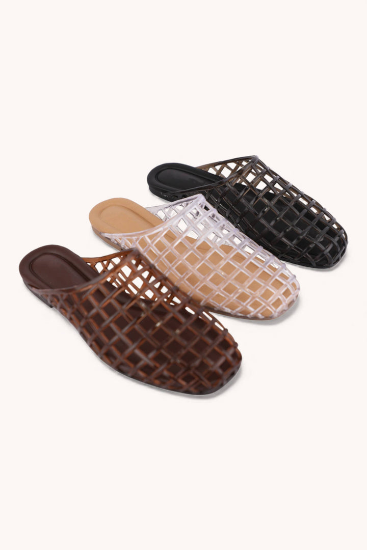 Shoes - WAYNE MESH UPPER LATTICE -WEAVE JELLY SLIP ON CUSHIONED SLIP - - Cultured Cloths Apparel