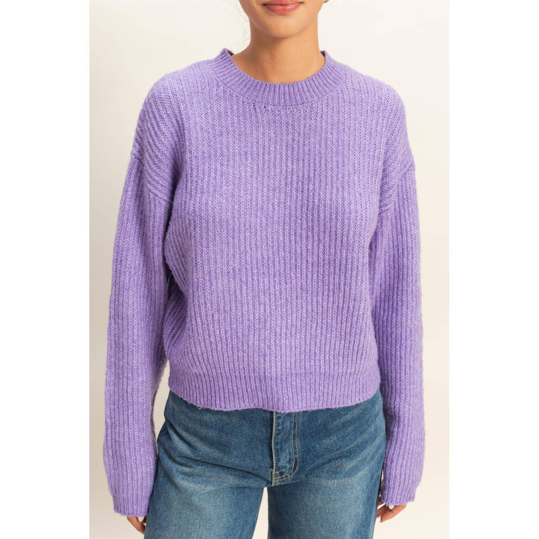 Women's Sweaters - Ribbed Crew Neck Sweater - - Cultured Cloths Apparel