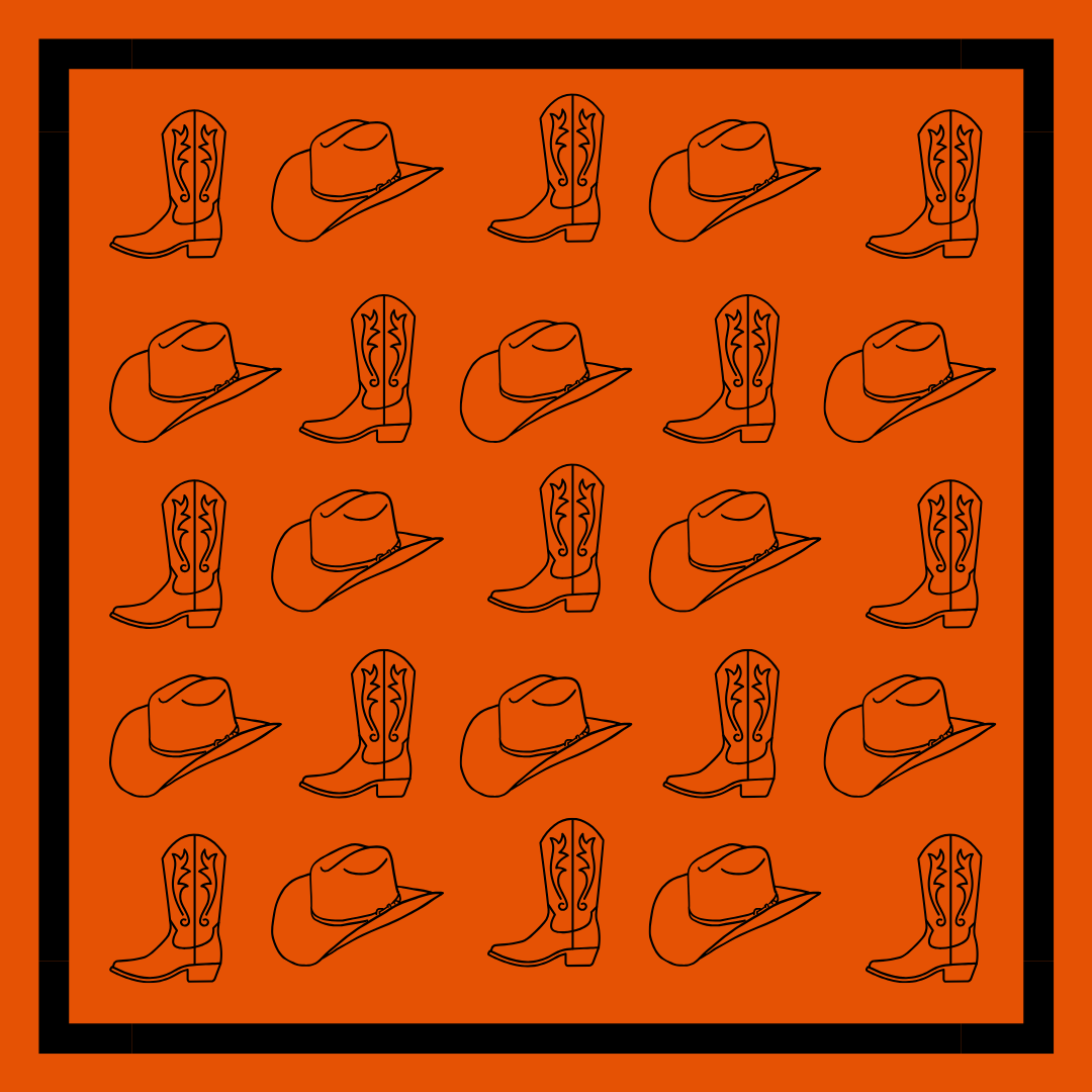Gameday Bandana Scarf in Orange & Black
