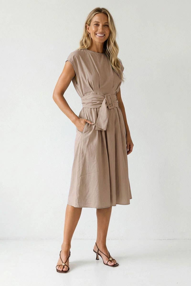 buckle midi dress Jessica London Buckle Midi Dress
