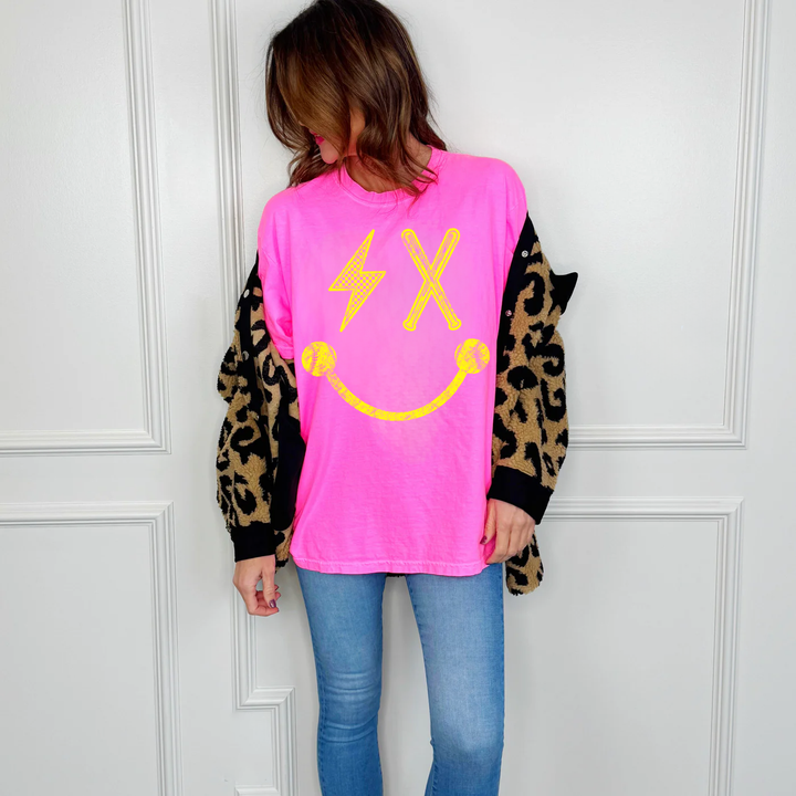 Women's Short Sleeve - Softball Smiley Tee - Adult Med (8-10) - Cultured Cloths Apparel