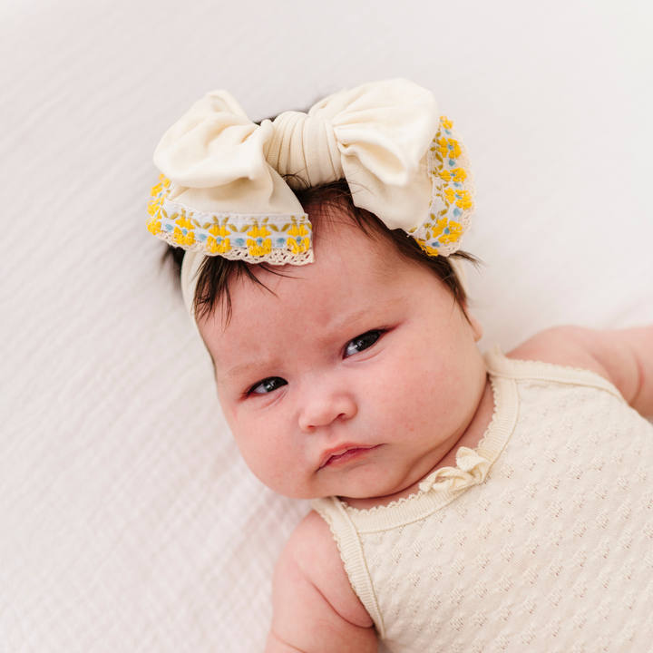 Accessories - NOVELTY FAB®: Ivory Yellow Floral - - Cultured Cloths Apparel