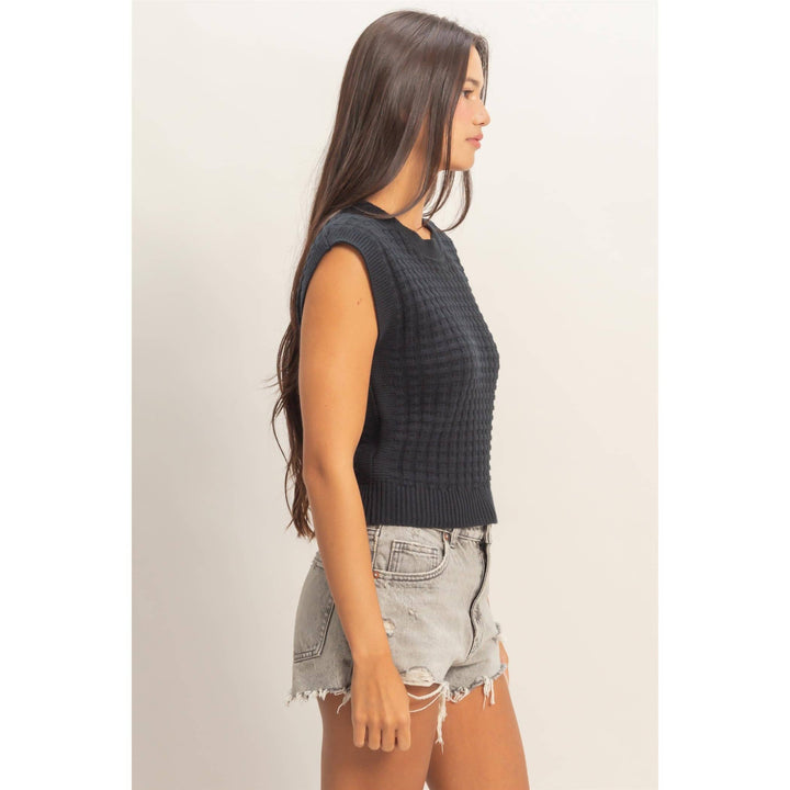 Textured Sleeveless Knit Top