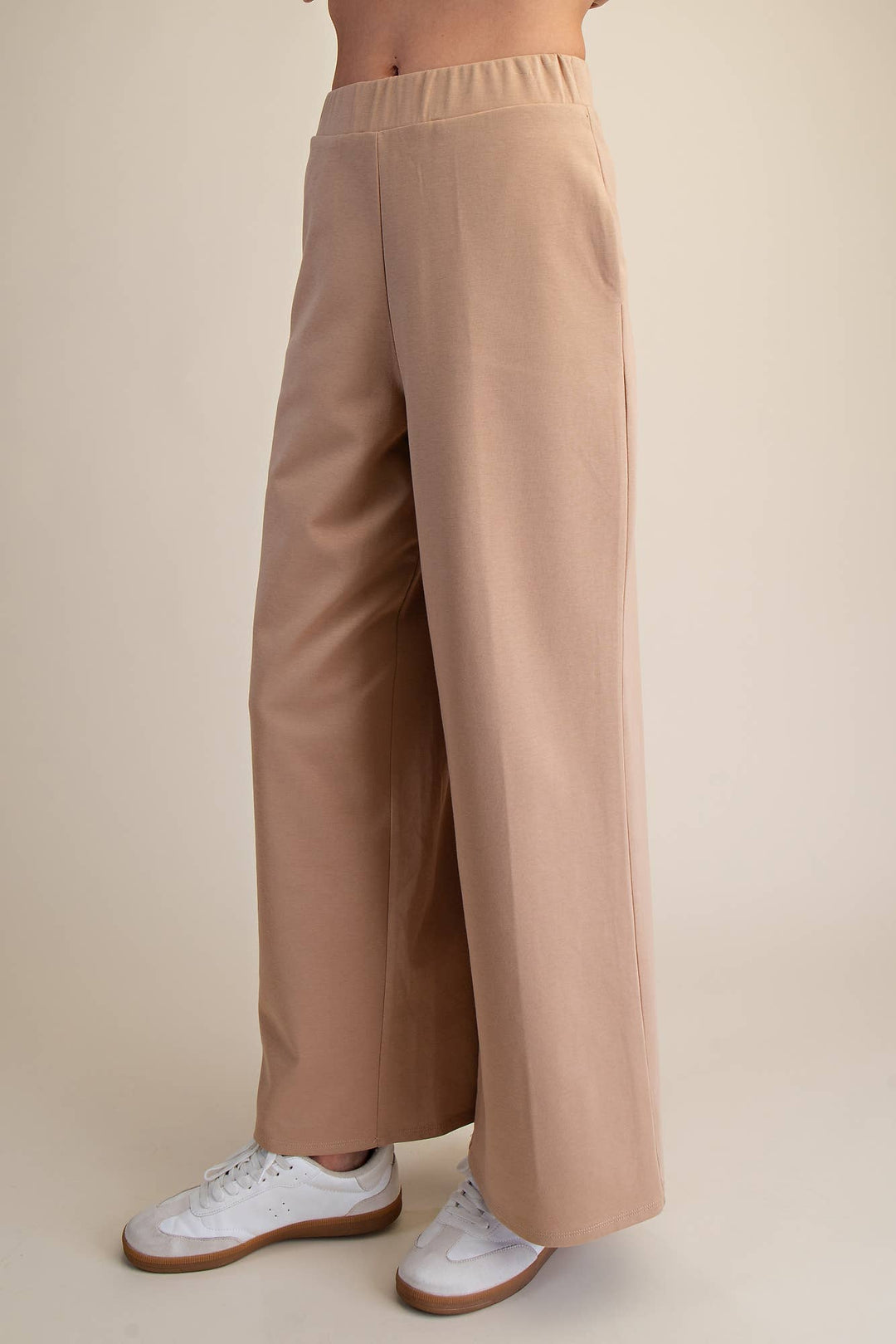 - Waist Elastic Band Wide Leg Pants - - Cultured Cloths Apparel