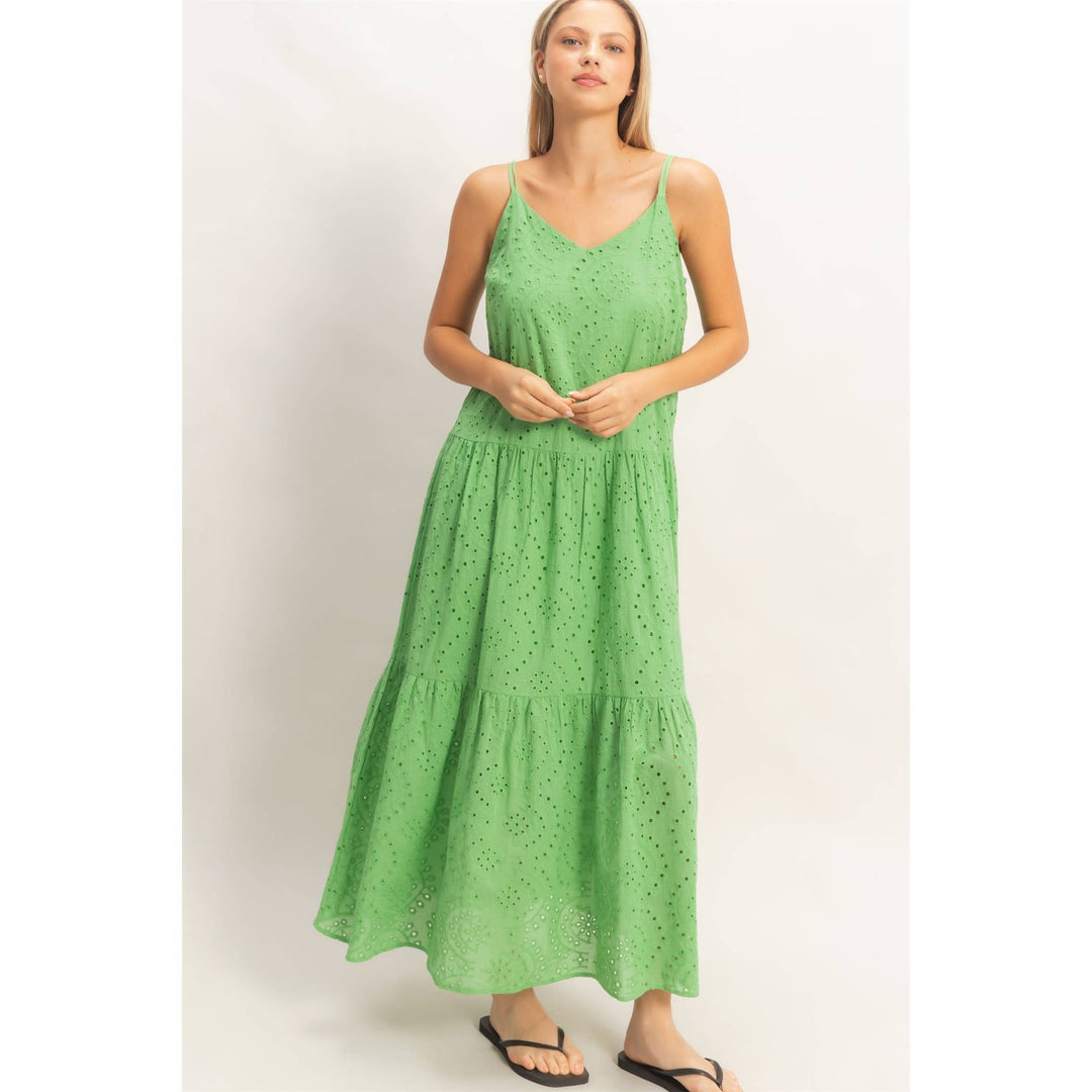 Dresses - Tiered Spaghetti Strap Maxi Dress - - Cultured Cloths Apparel