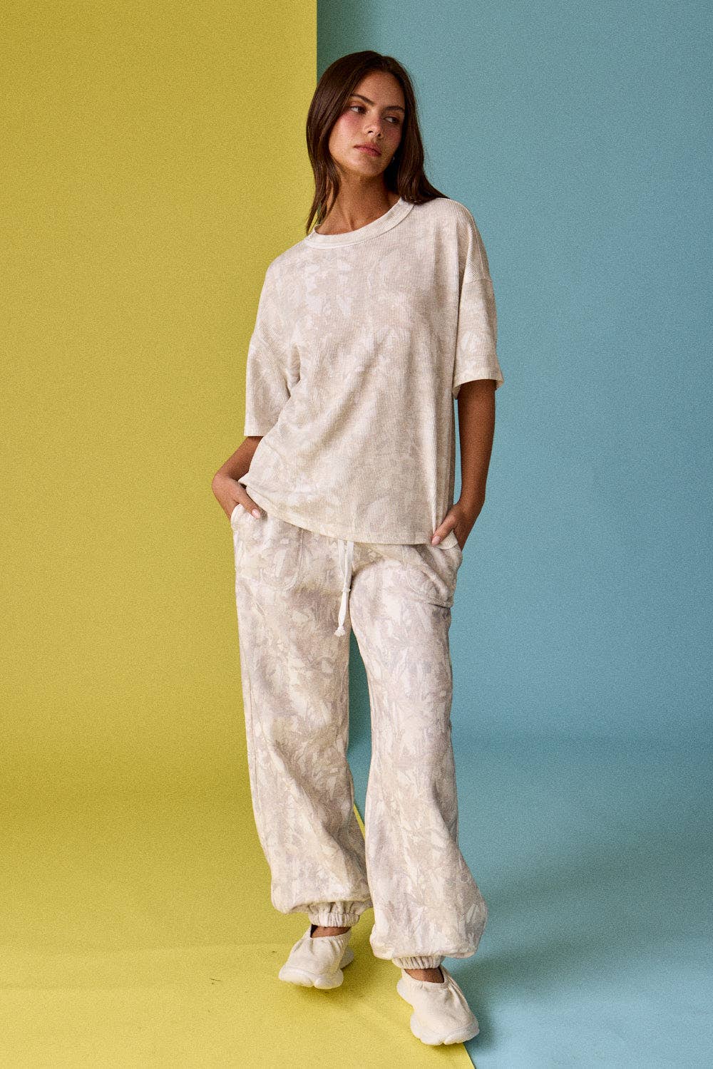 CAMO RIBBED LOOSE FIT SHIRT
