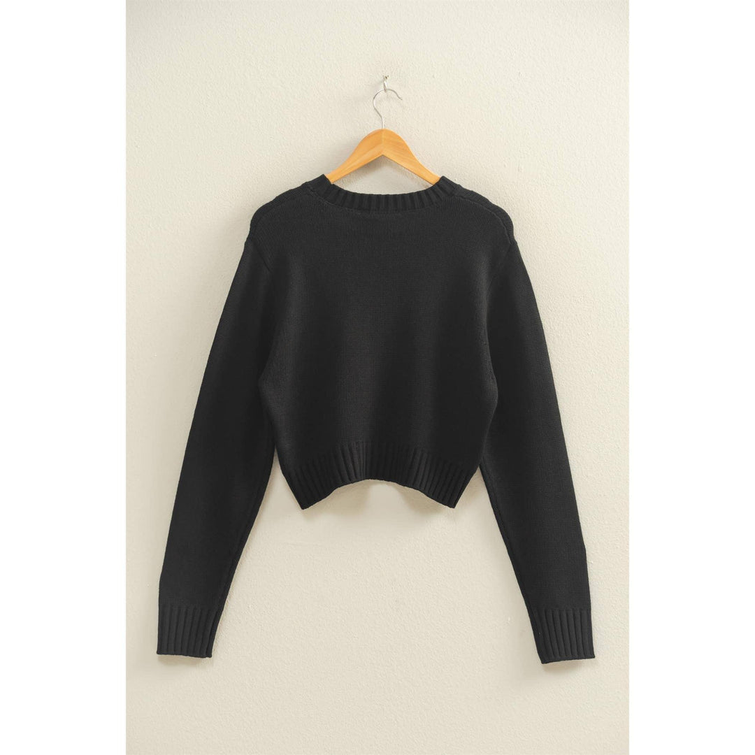 Women's Sweaters - Cropped Long Sleeve Sweater - - Cultured Cloths Apparel