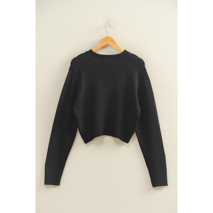 Women's Sweaters - Cropped Long Sleeve Sweater - - Cultured Cloths Apparel