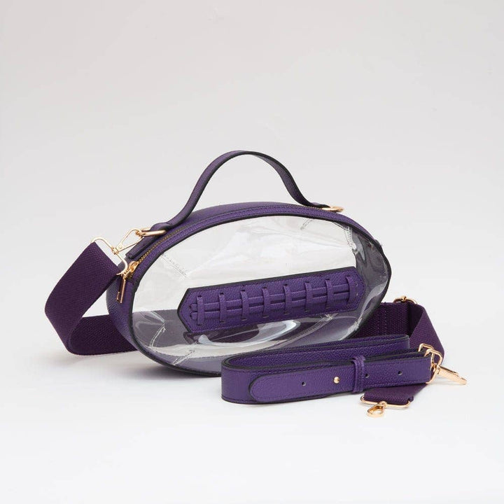 - Clear Gameday Football Stitch Detail Crossbody Bag - - Cultured Cloths Apparel