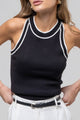 Women's Sleeveless - CONTRAST STRIPE SWEATER KNIT HALTER TOP -  - Cultured Cloths Apparel