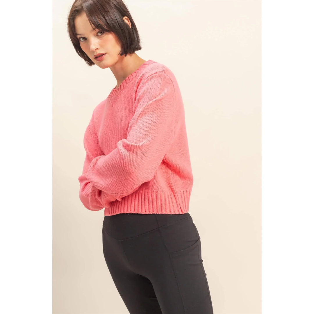Women's Sweaters - Cropped Long Sleeve Sweater - - Cultured Cloths Apparel