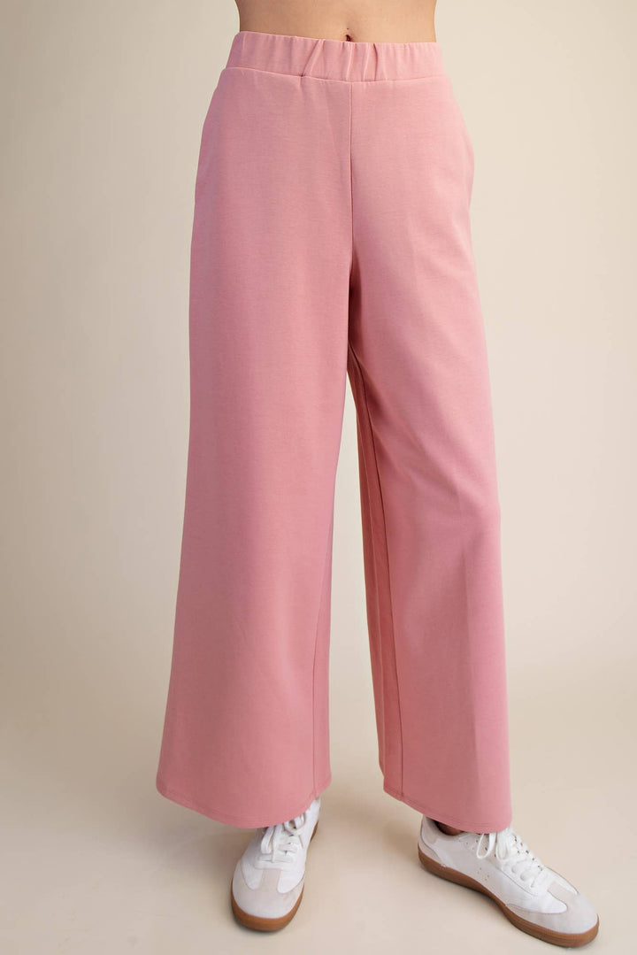 - Waist Elastic Band Wide Leg Pants - - Cultured Cloths Apparel
