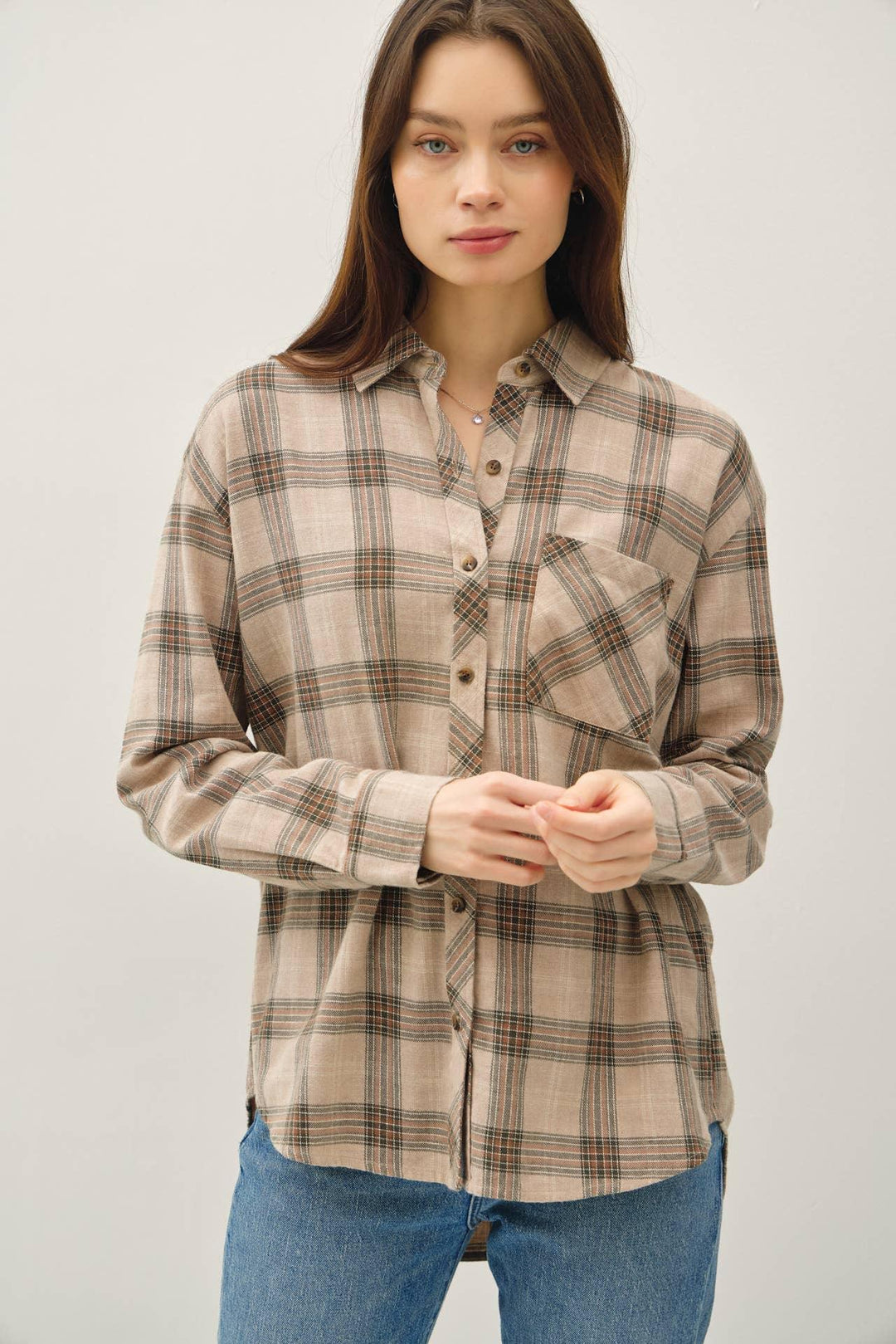 COTTON 100 CLASSIC SMALL PLAID SHIRT