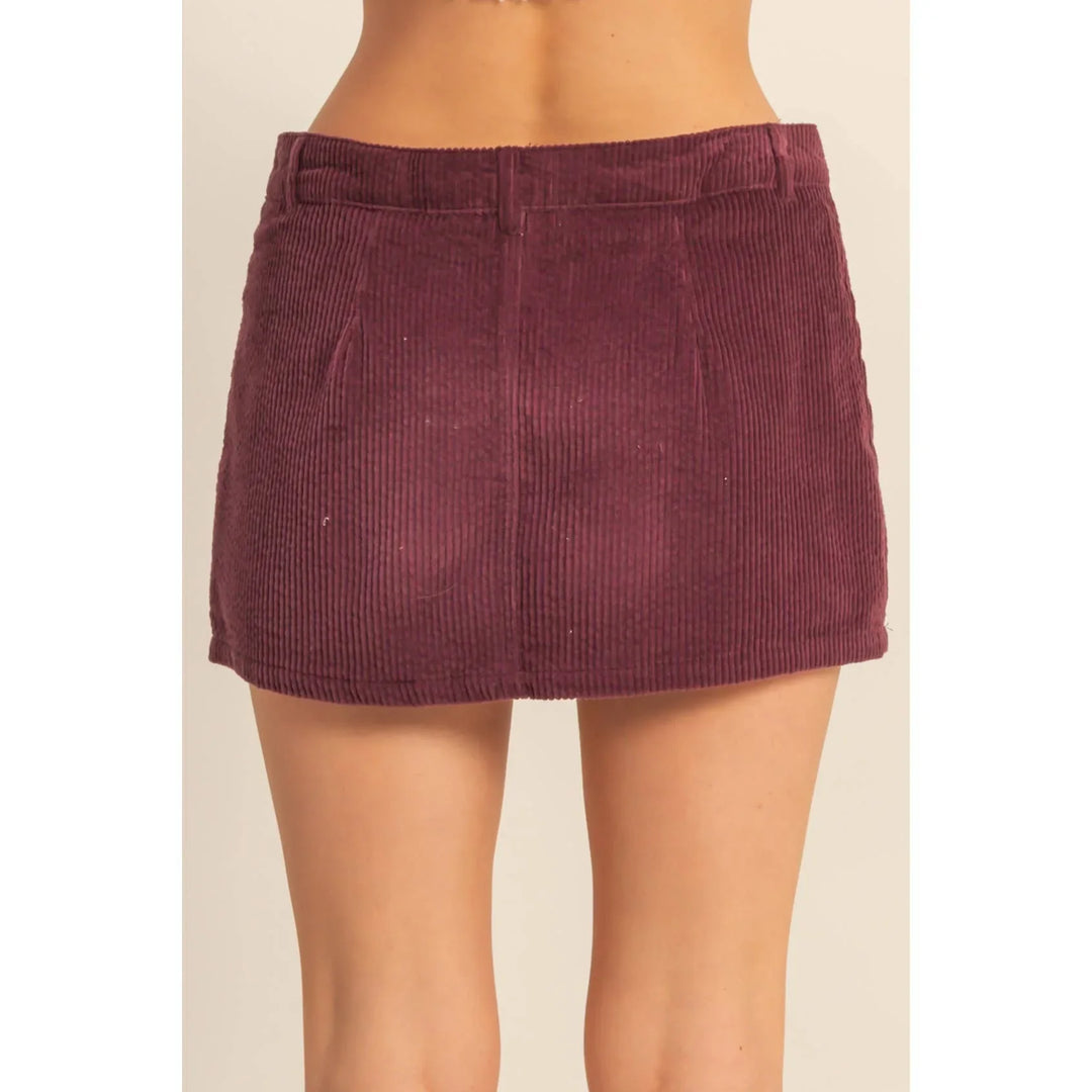 Women's Skirts - Flirty Corduroy Mid Waist Mini Skort - - Cultured Cloths Apparel