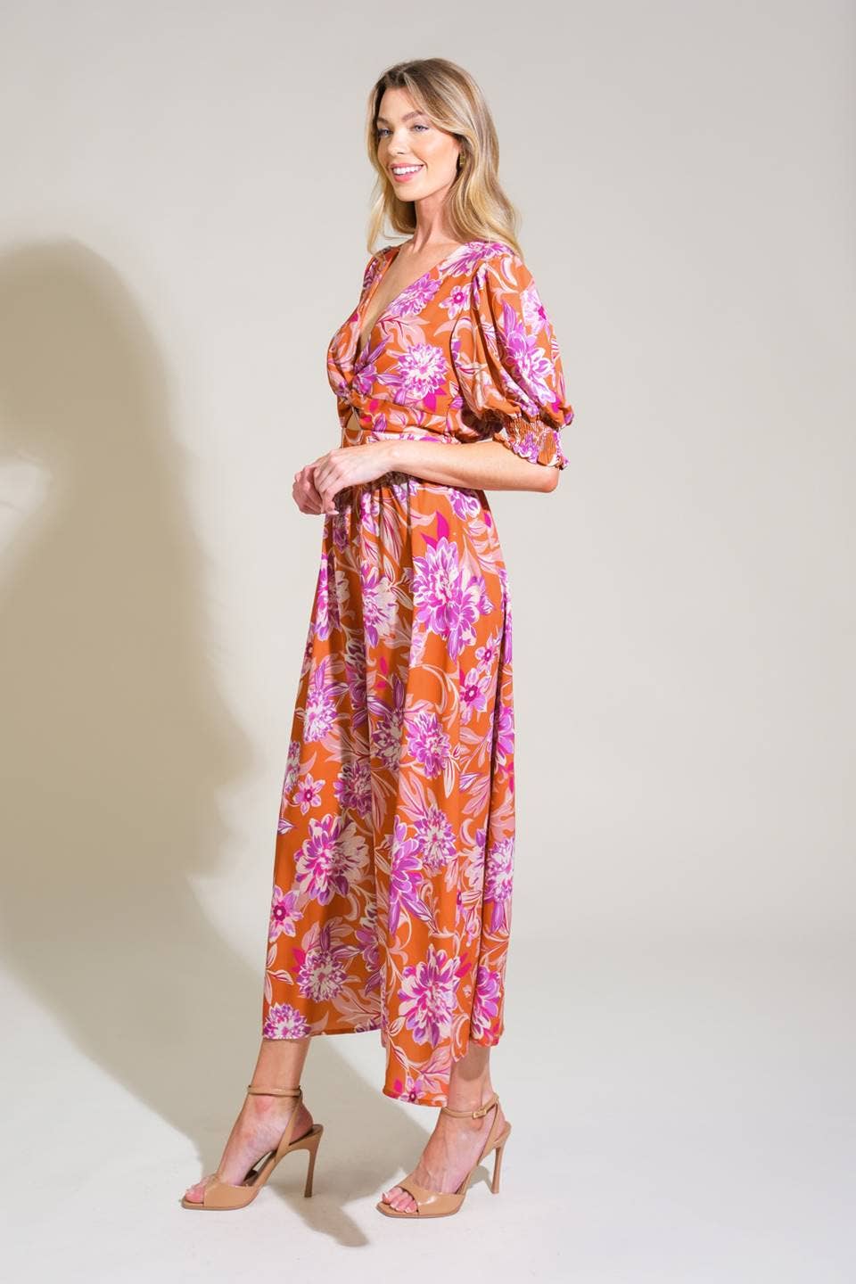 Women's Dresses - Printed woven midi dress - - Cultured Cloths Apparel