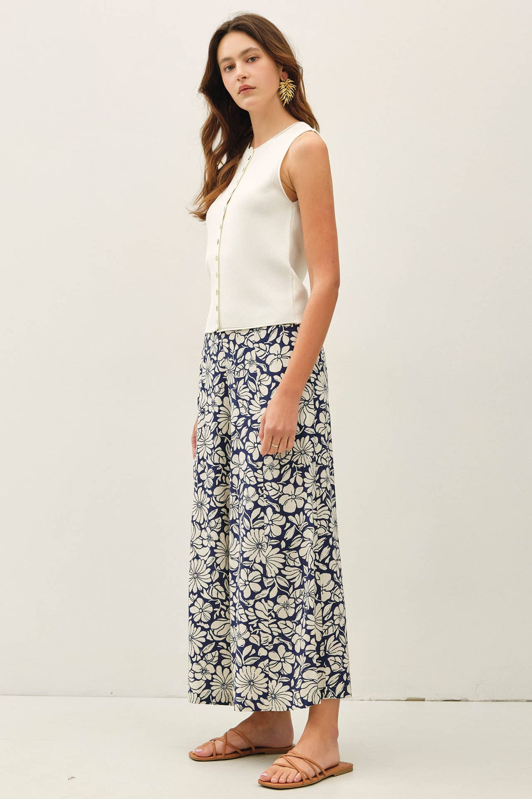 Pants - BLOOM WIDE LEG CROPPED PANTS - - Cultured Cloths Apparel