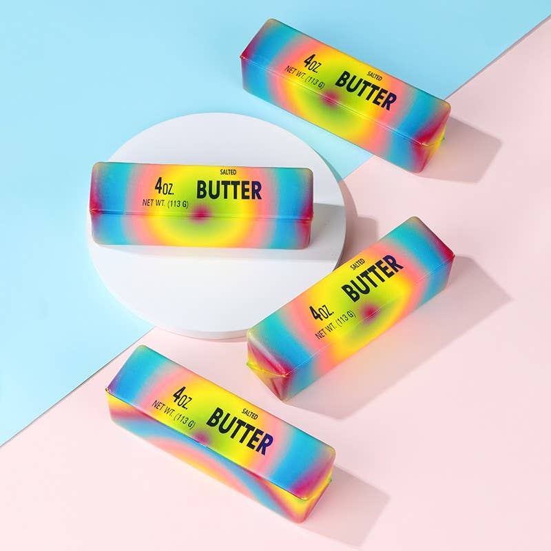 Pressure Squishy Toy Rainbow Butter