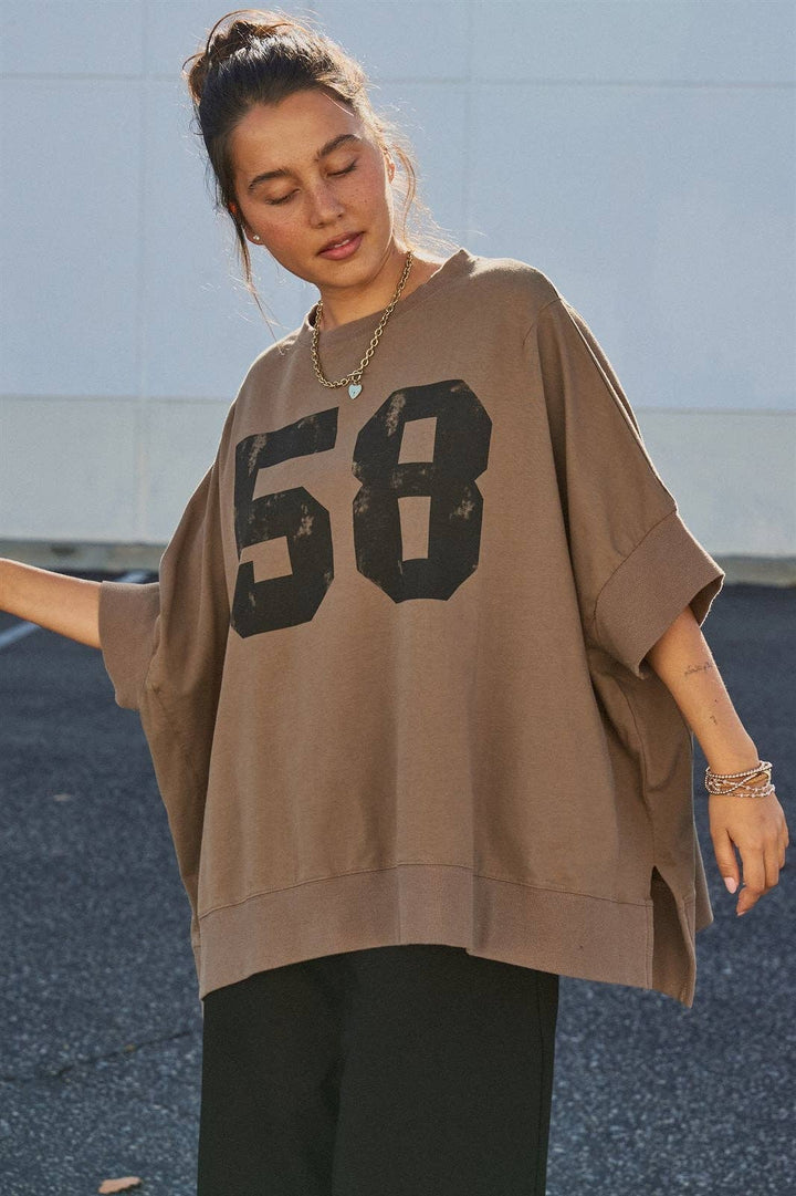 Retro Graphic Oversized French Terry Top