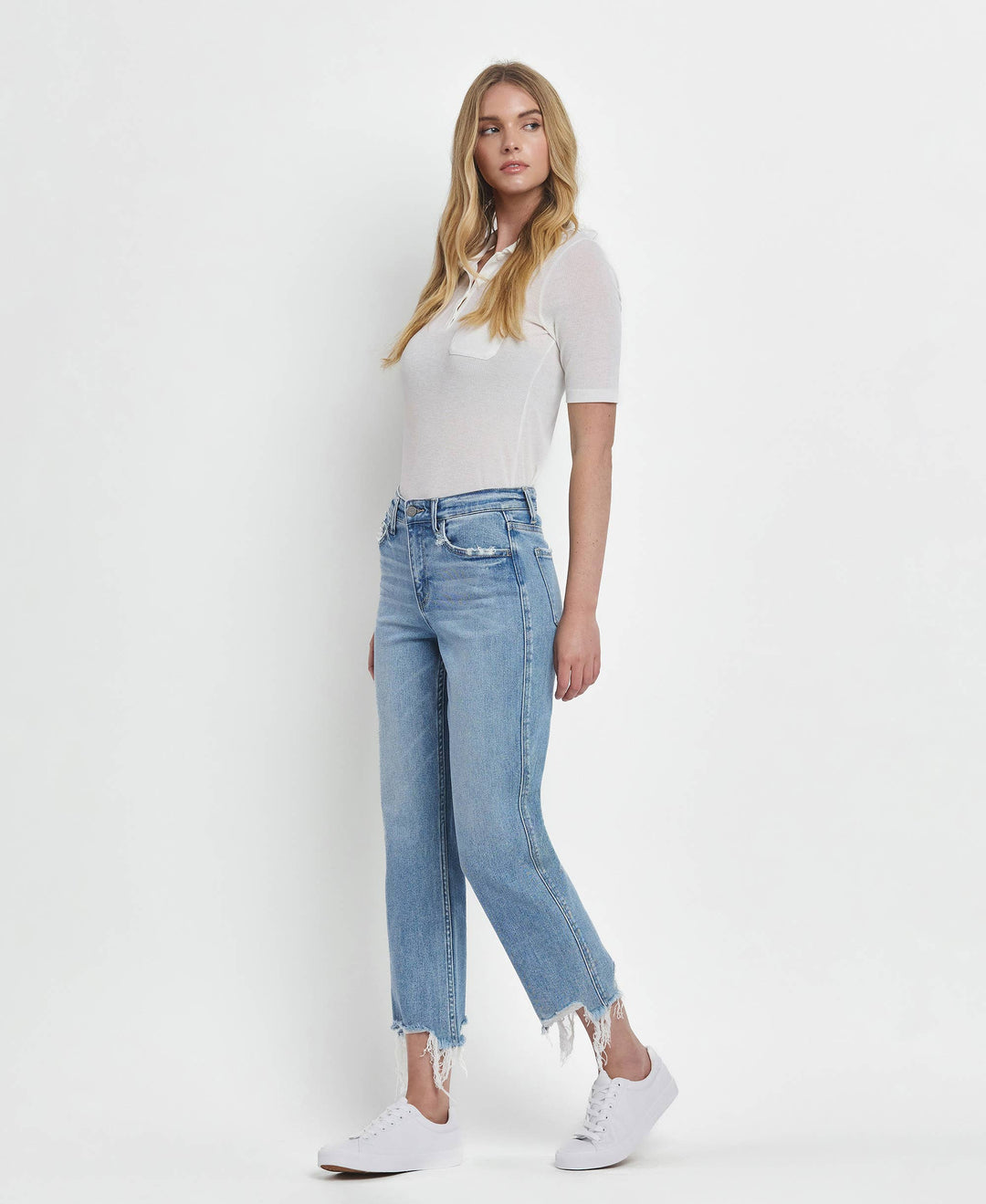 - HIGH RISE REGULAR STRAIGHT JEANS T6478 - - Cultured Cloths Apparel