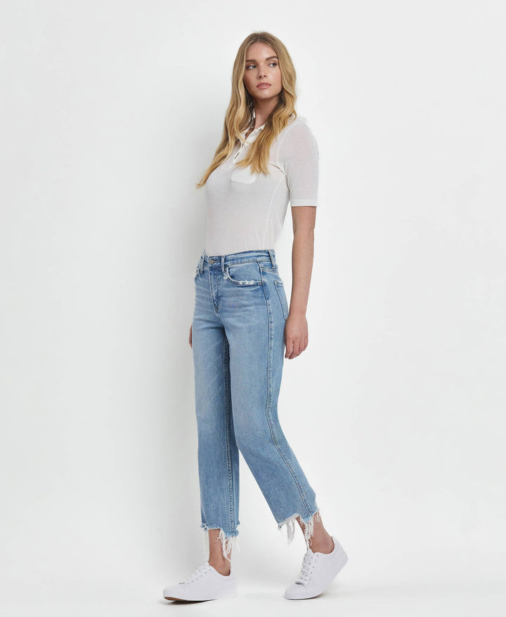 - HIGH RISE REGULAR STRAIGHT JEANS T6478 - - Cultured Cloths Apparel