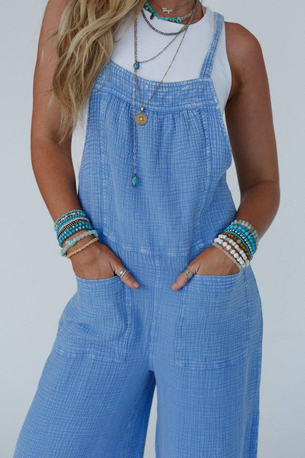 - Coast To Coast Jumpsuit - Blue - L - Cultured Cloths Apparel