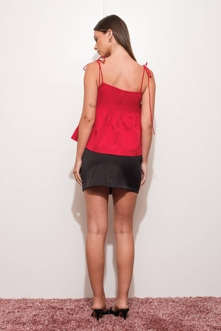 Women's Sleeveless - SMOCKED BABYDOLL CAMI - - Cultured Cloths Apparel