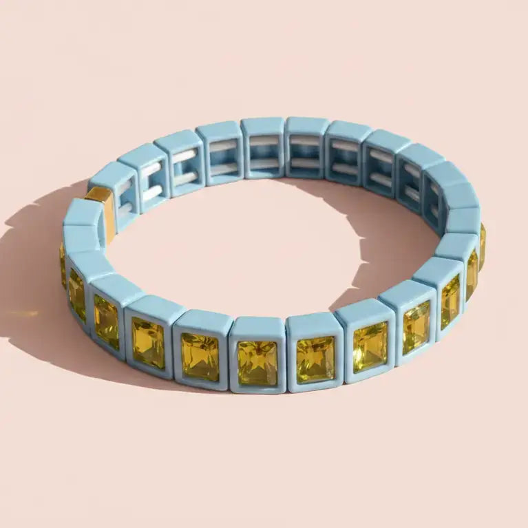 Accessories, Bracelets - Enamel Stretch Bracelet - Small Gems - Penelope - - Cultured Cloths Apparel