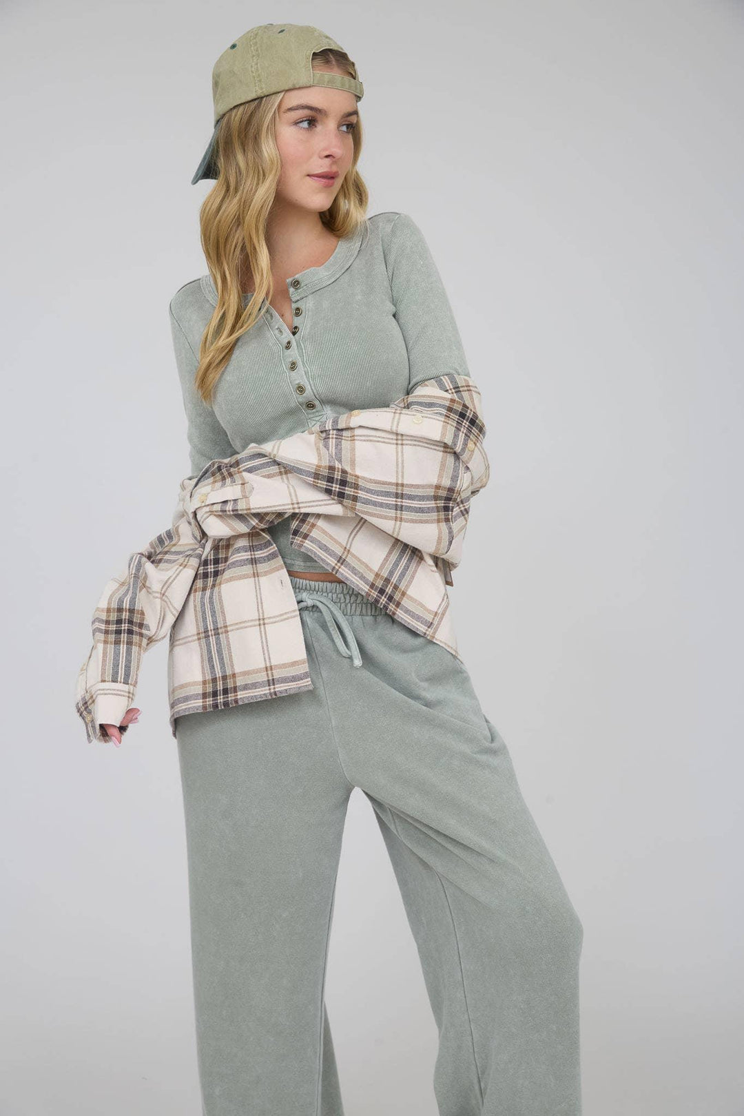 WASHED WIDE LEG DRAWSTRING LOUNGE PANTS