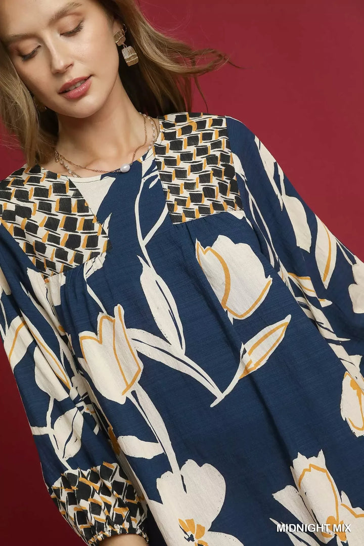 Women's Dresses - Umgee Floral High-Low Babydoll Dress - - Cultured Cloths Apparel