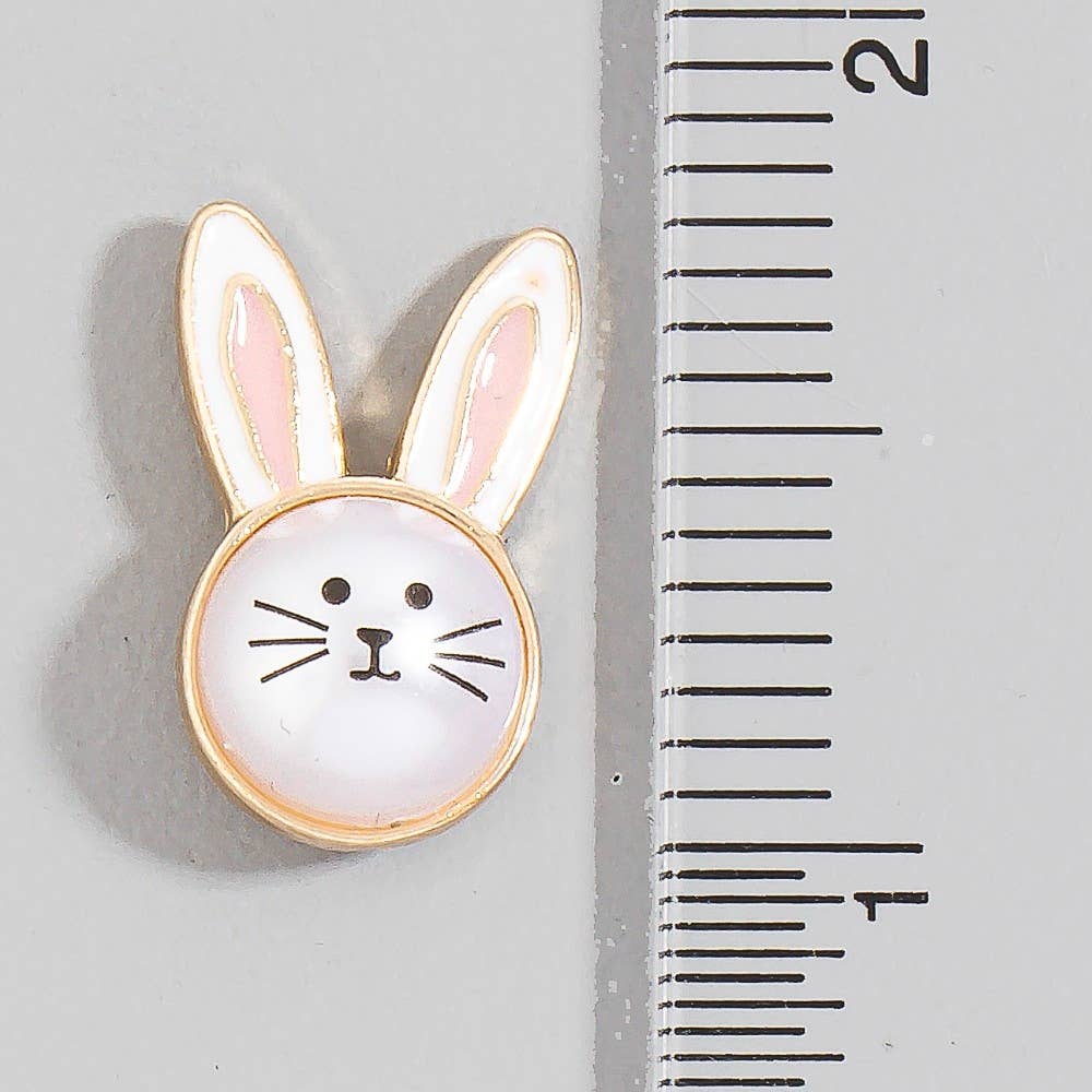 Accessories, Earrings - Pearl And Enamel Bunny Head Stud Earrings - - Cultured Cloths Apparel