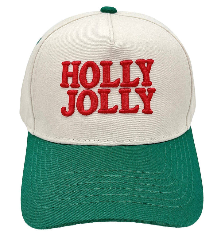 Holly Jolly Embroidered Baseball Cap