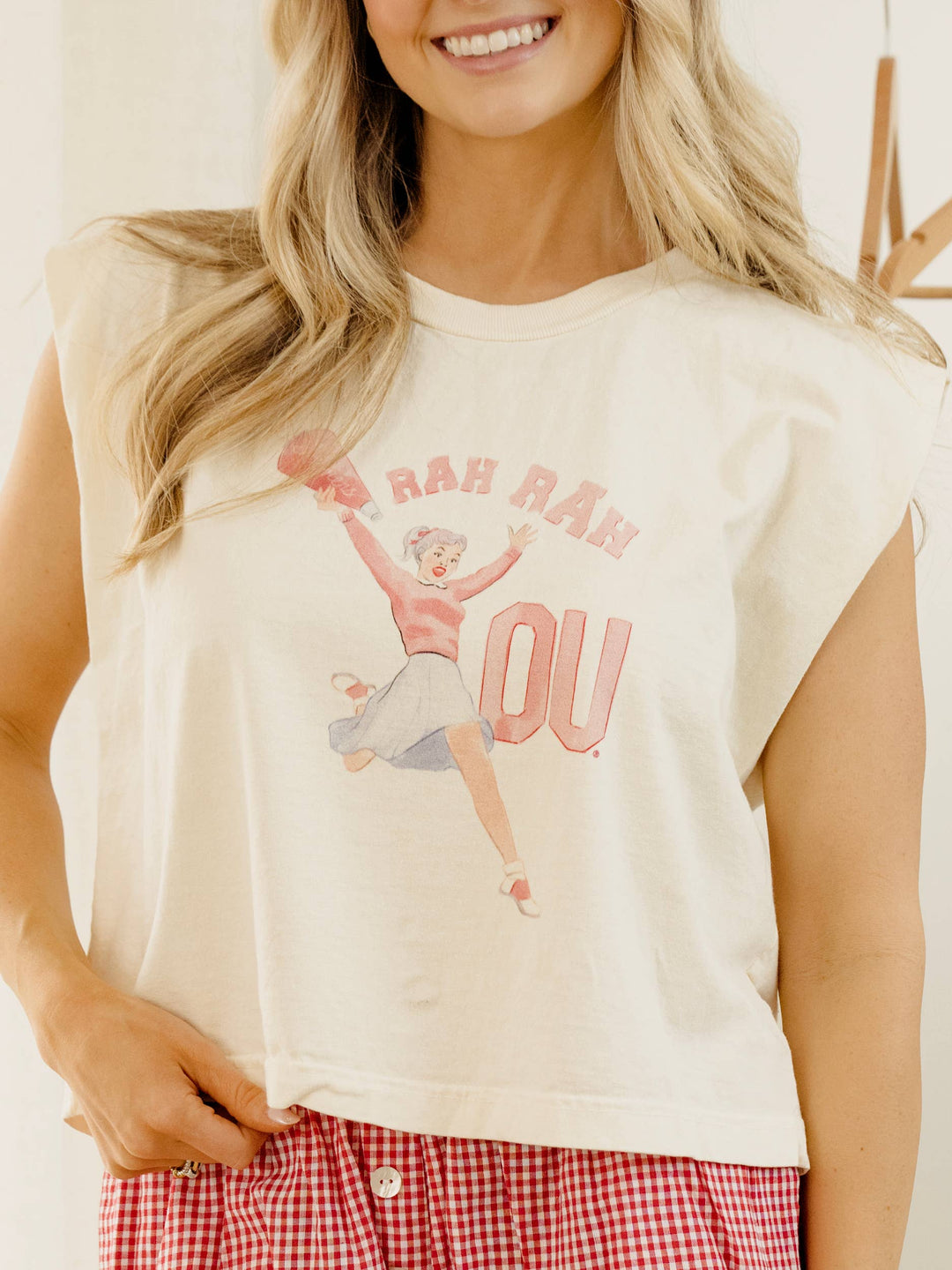 OU Oklahoma Sooners Rah Rah Off White Tank