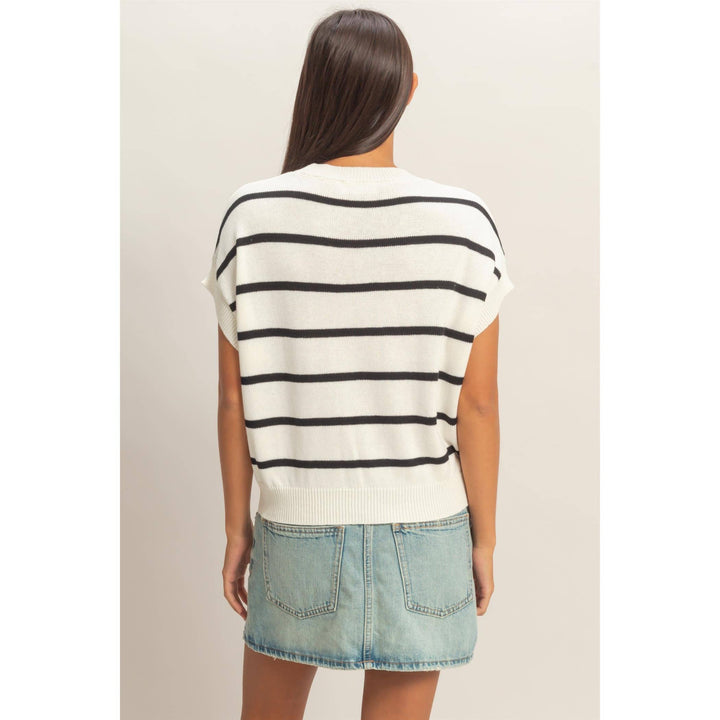 Striped Crew Neck Knit Top