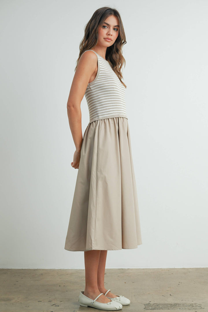 Dresses - Striped Sleeveless Maxi Dress with PocketS - - Cultured Cloths Apparel