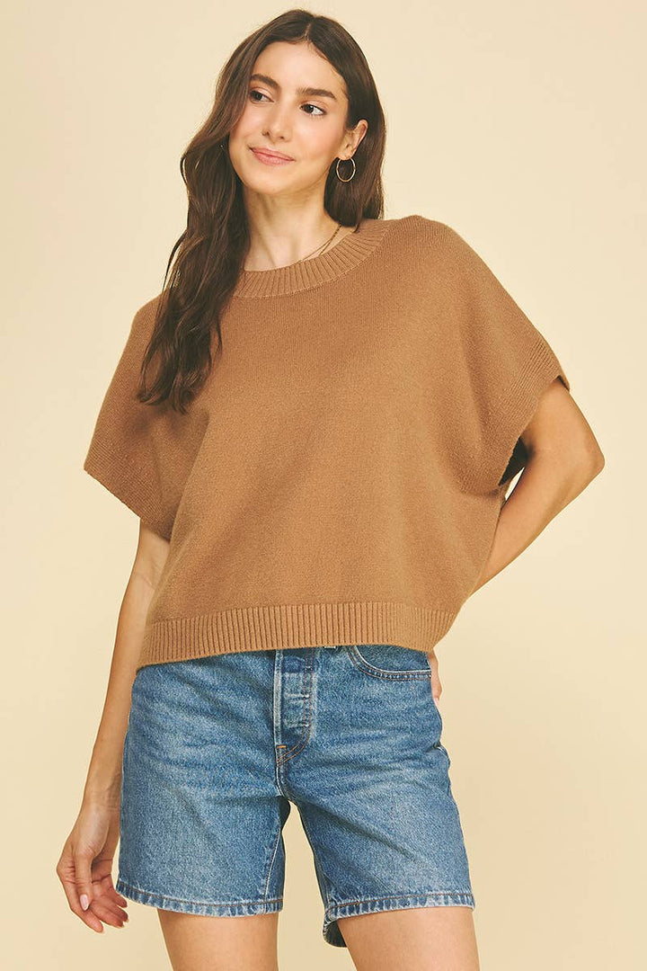 DROPPED SHOULDER SWEATER TOP