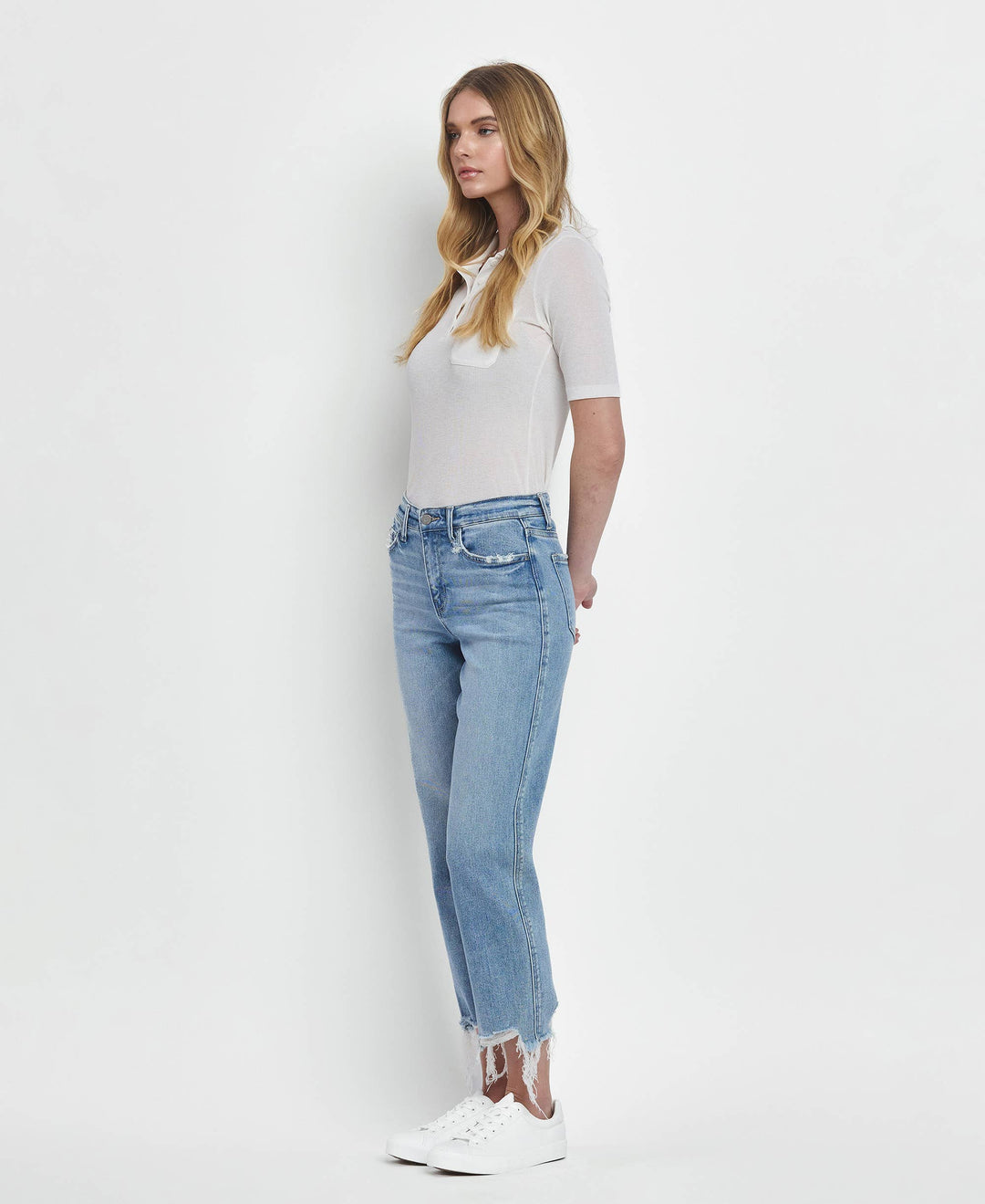 - HIGH RISE REGULAR STRAIGHT JEANS T6478 - - Cultured Cloths Apparel