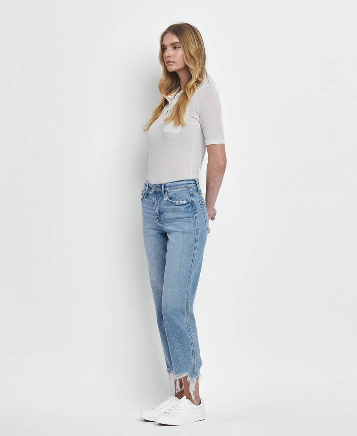 - HIGH RISE REGULAR STRAIGHT JEANS T6478 - - Cultured Cloths Apparel