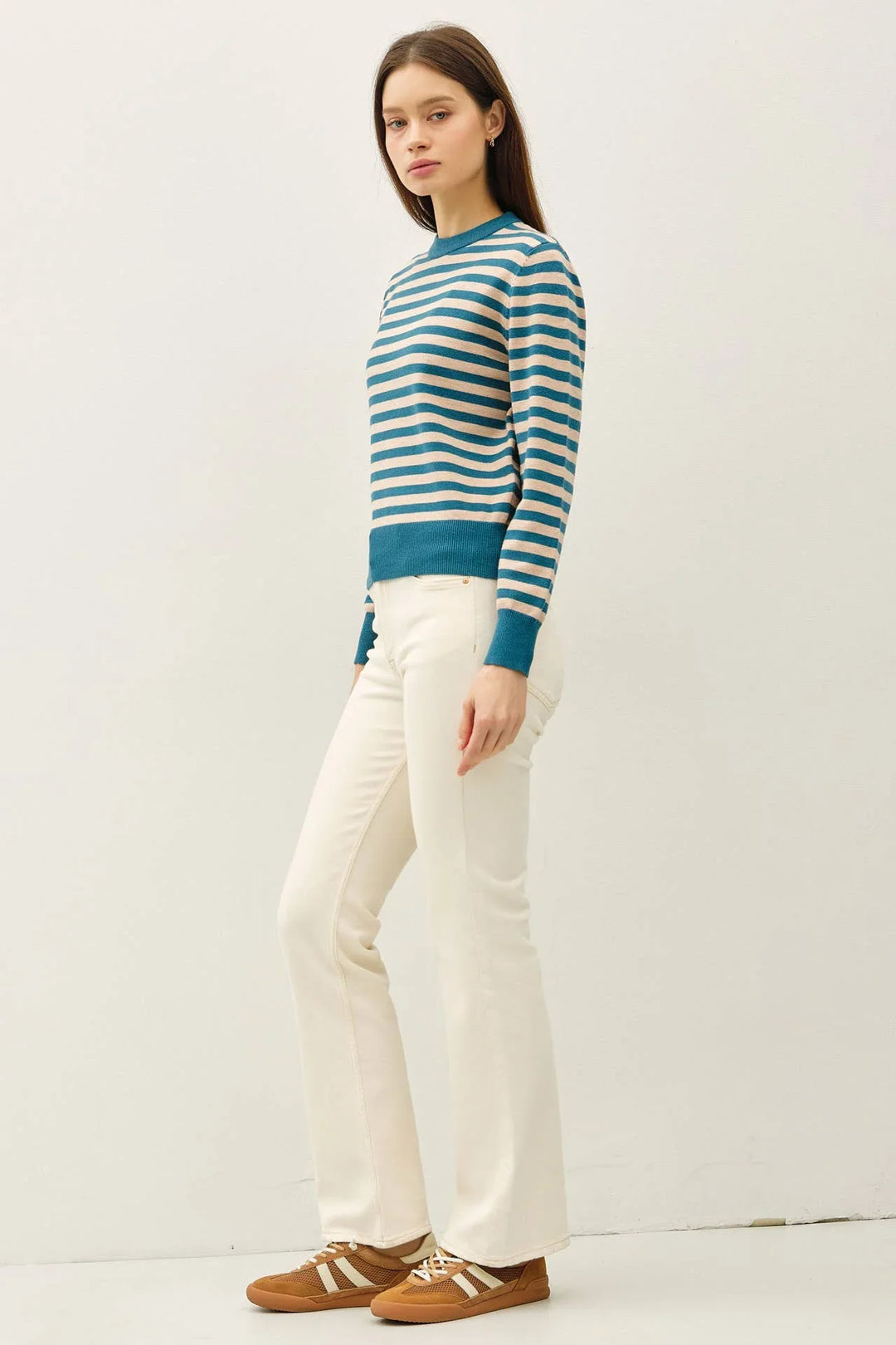 CLASSIC STRIPE CROPPED SWEATER