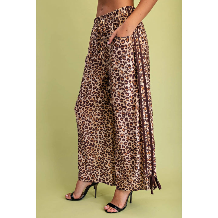 Pants - Blue Leopard Print Pants - - Cultured Cloths Apparel