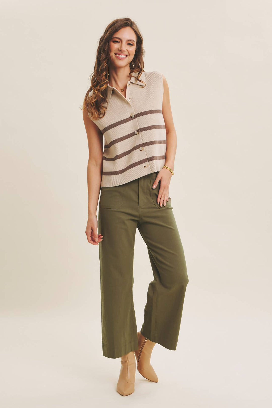 Women's Short Sleeve - ALL SEASON LAYERING VISCOSE RIB BUTTON-DOWN SWEATER VEST - - Cultured Cloths Apparel