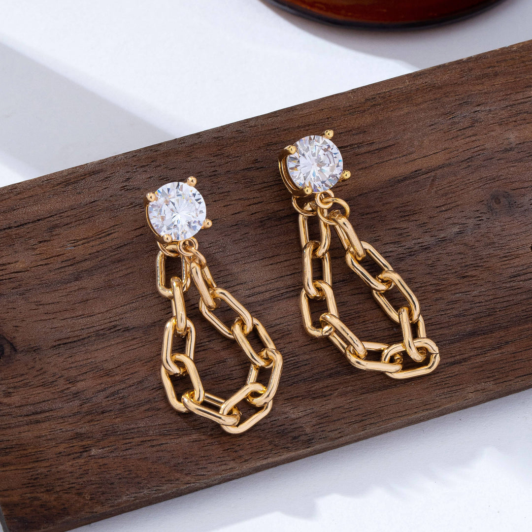 Accessories, Earrings - Crystal Stud Hoop and Drop Link Earrings | 80E62319A - - Cultured Cloths Apparel