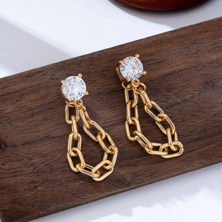 Accessories, Earrings - Crystal Stud Hoop and Drop Link Earrings | 80E62319A - - Cultured Cloths Apparel
