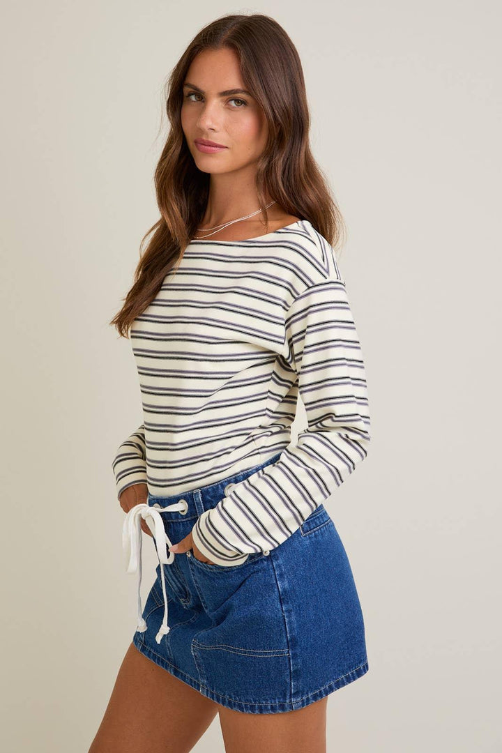 Women's Sweaters - BOAT NECK LONG SLEEVE BODYSUIT - - Cultured Cloths Apparel