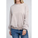 Women's Sweaters - Acid Wash Fleece Oversized Pullover - ASH MOCHA - Cultured Cloths Apparel