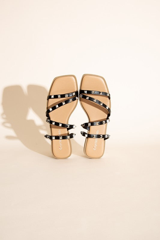 Shoes - TEMIRA-S Stud Flat Slides -  - Cultured Cloths Apparel