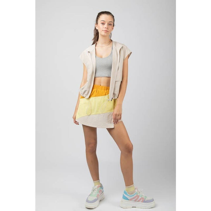 Women's Skirts - Curved Color Block Activewear Skort - - Cultured Cloths Apparel