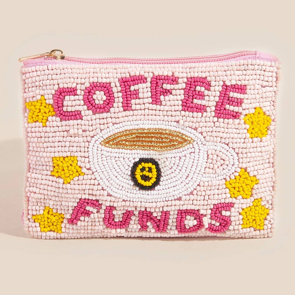 Accessories, Bags - Coffee Funds And Stars Seed Beaded Coin Purse - - Cultured Cloths Apparel