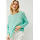 Women's Long Sleeve - Lightweight Drop Shoulder Round Hem Rib Knit - Mint - Cultured Cloths Apparel