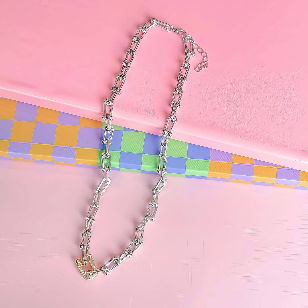 Accessories - Lock It In Gold & Silver Necklace - - Cultured Cloths Apparel